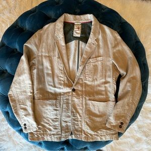Relwen Linen Trap Blazer Khaki